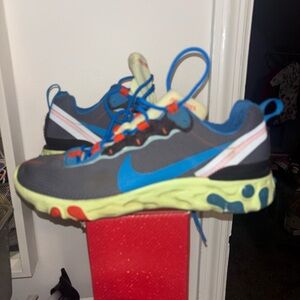 Nike Kids Multicolor Sneakers with Blue Swoosh